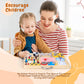 iHarPro 25 in 1 Busy Board - Wooden Montessori Sensory Toy, 17.7" x 7.8", Brown, with LED Light Switches for Toddlers 1