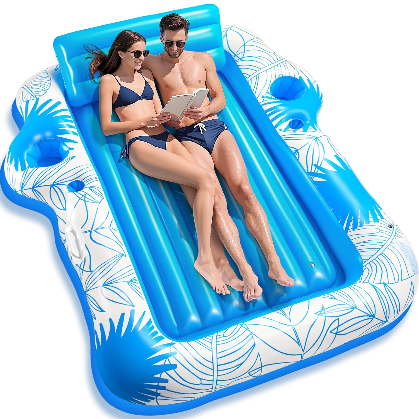 Inflatable mature-themed Tanning Pool Lounger Float -85 x 71 JIANYHW XX-Large Sunbathing Water Lounge Floaties  Suntan Tub Pool Floaty Raft Ice Bath Tub Tanning Bed  Blow Up Lake Pool Raft Floating Pad