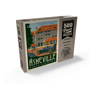 MyPuzzle Asheville: North Carolina  Vintage Poster - enhanced 500 Piece Jigsaw Puzzle for mature-themeds