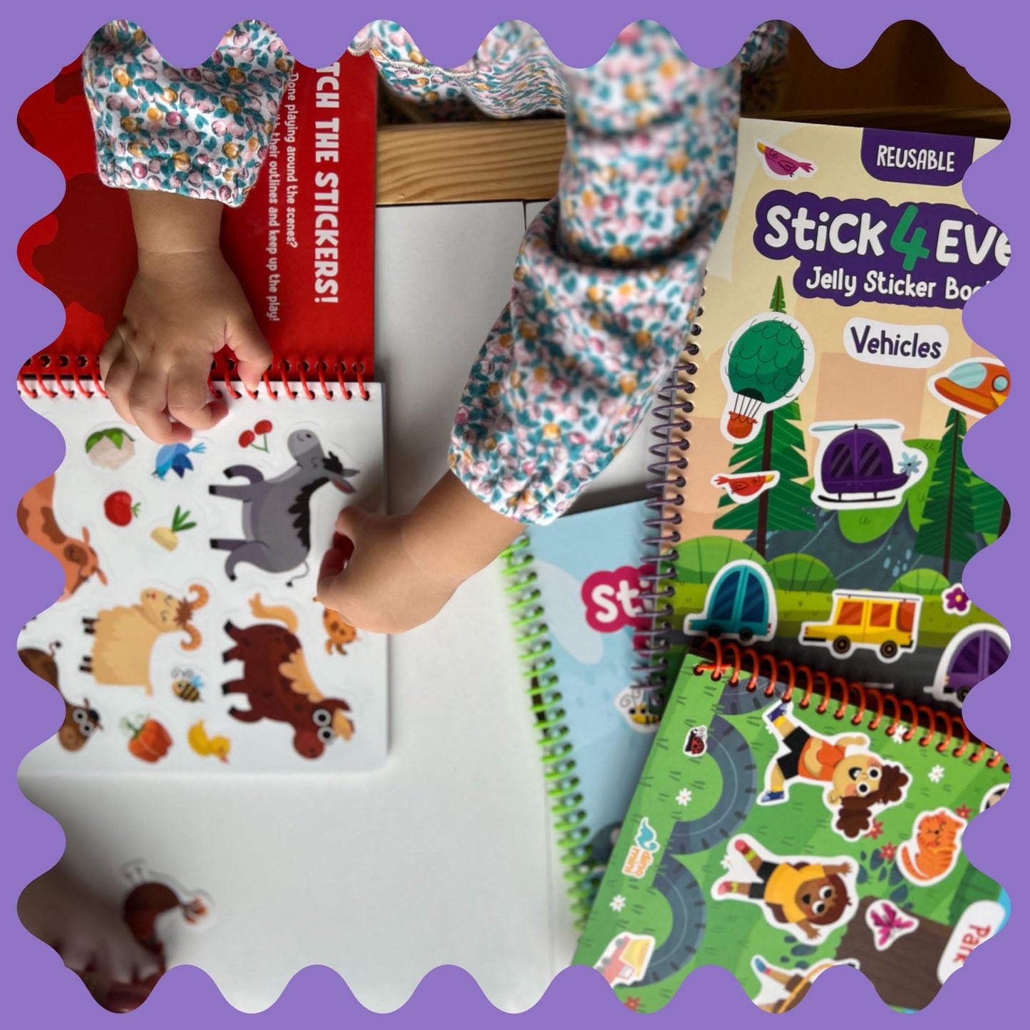Dino Mini Stick4Ever Jelly Sticker Book - For Kids - Waterproof, Easy To Clean Jelly Stickers For Kids - Reusable Sticker Book F