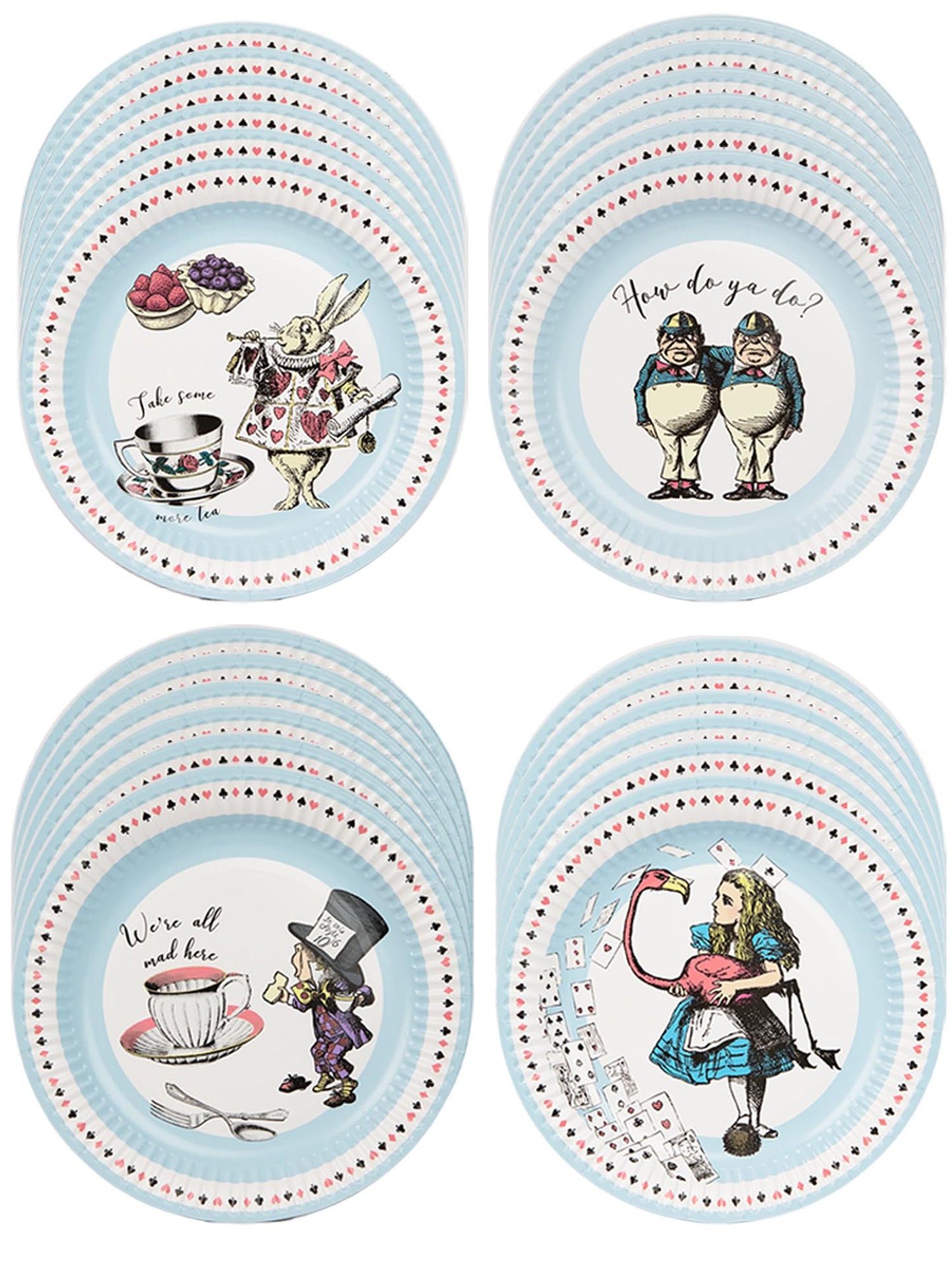 Talking Tables Alice in Wonderland Plates - Disposable Tableware for Mad Hatters Tea Party Supplies, Birthday, Baby Shower, Wor