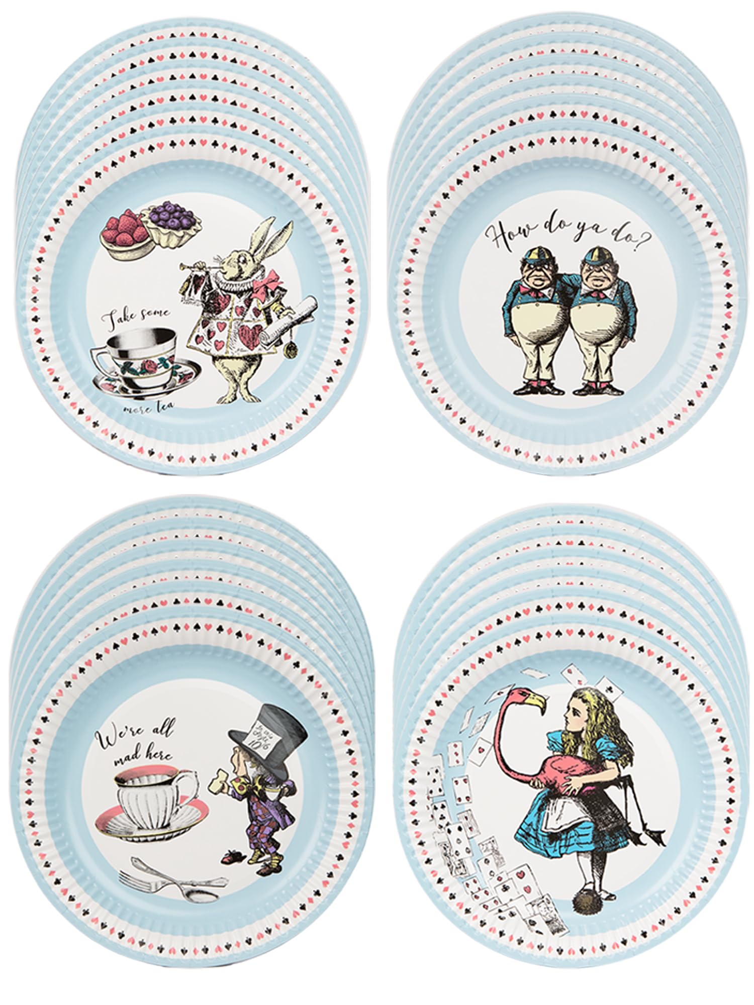 Talking Tables Alice in Wonderland Plates - Disposable Tableware for Mad Hatters Tea Party Supplies, Birthday, Baby Shower, Wor