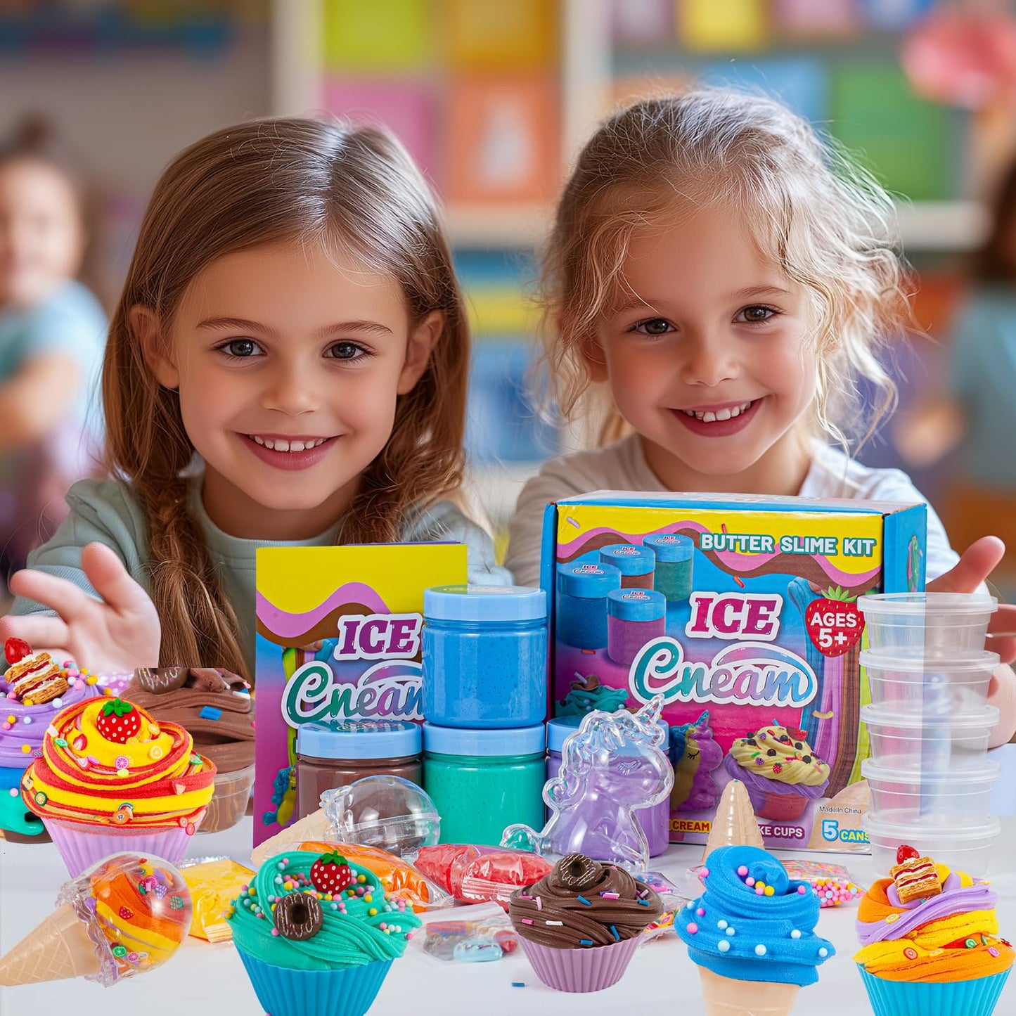 Zdthnsiat Slime Kit, Ice Cream Theme Slime Toy, Party Favors For Girls, Stress Relief Toys, Ideal Gift For Girl Boys 6 7 8 9 10