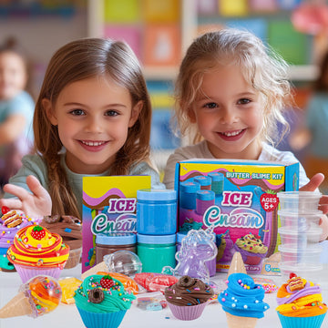 Zdthnsiat Slime Kit, Ice Cream Theme Slime Toy, Party Favors For Girls, Stress Relief Toys, Ideal Gift For Girl Boys 6 7 8 9 10