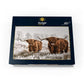 MyPuzzle Hairy Scottish Highland Cattle in A Winter Landscape - enhanced 100 Piece Jigsaw Puzzle for mature-themeds