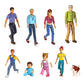 Beverly Hills Doll Collection Sweet Lil Family Friends Figures - New Addition Set Of 9 Dollhouse People - Grandma, Grandpa, Mom, Dad, Sister, Brother, Toddler, Baby And Dog