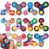 12 PCS Push Pop Bubble Sensory Fidget Spinner Stress Relief Toy  Simple Popper Squeeze Toy Birthday Gift Halloween Christmas Party Favors Supplies Bag Filler for Kid mature-themed  Office Toy Classroom Prize