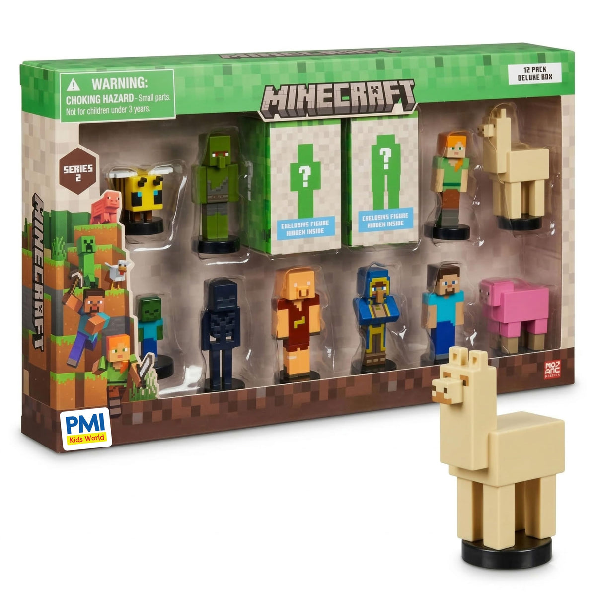 P.M.I. Minecraft 3D Stampers Series 2 Collector Set  Officially Licensed Minecraft Mini Figures 12 Character Stampers with Stev