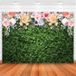 Avezano Flower Photography Backdrop Green Spring Grass Lawn Party Background Floral Grass Birthday Baby Shower Miss to Mrs Weddi