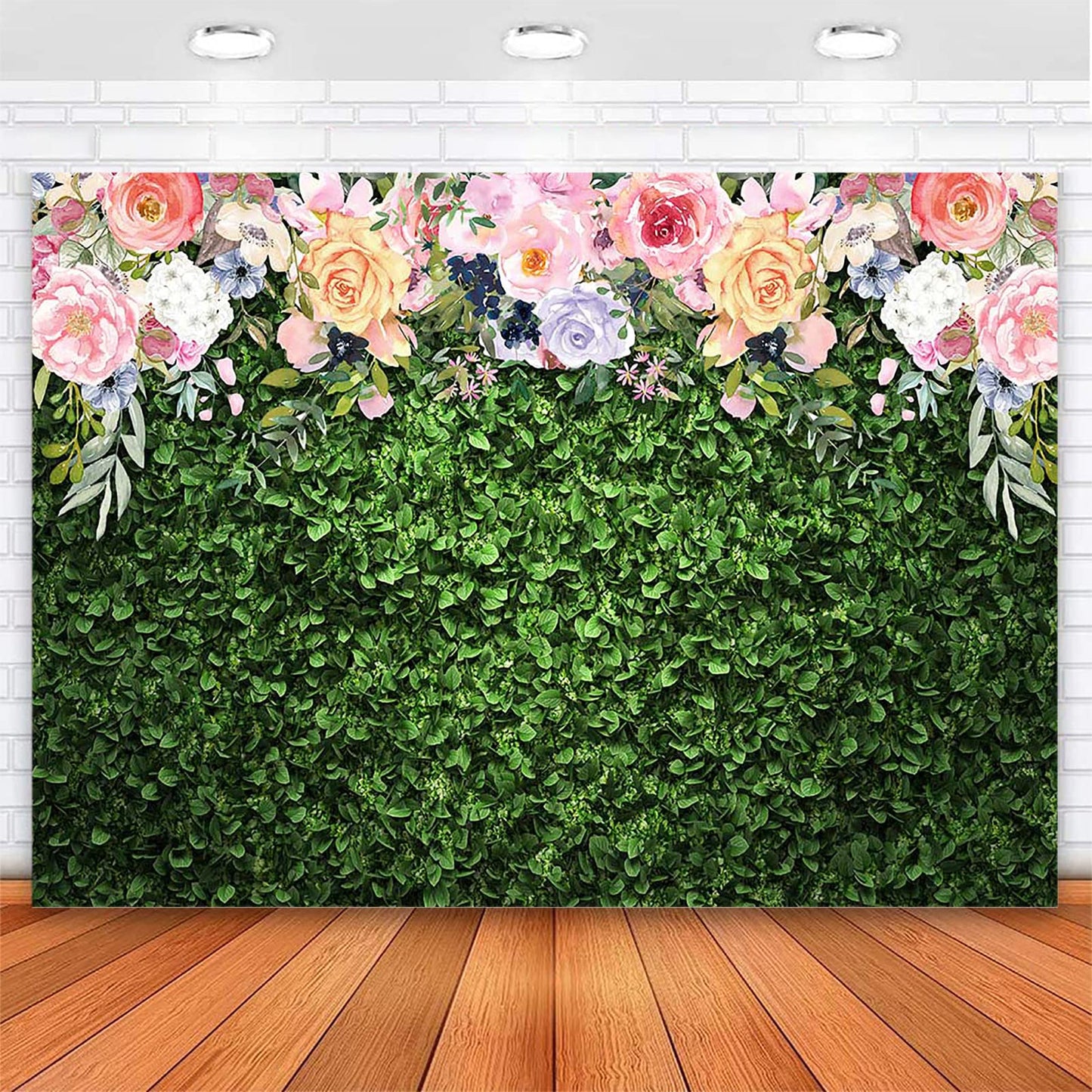 Avezano Flower Photography Backdrop Green Spring Grass Lawn Party Background Floral Grass Birthday Baby Shower Miss to Mrs Weddi