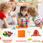 Shappy Toddler Peg Board 120 Pcs Pegs with 4 Foam Board 4 Sets Montessori Colorful Stackable Peg Board Toys Learning Educational Toys for Color Recognition Counting Skills with Lacing String and Bag