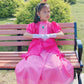 Twhxiyicos Princess Peach Cosplay Costume Girls Princess Peach Dress Kids Outfit Crown Earrings Gloves For Halloween