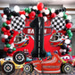 Stcomart 8 Pcs Race Car Party Decorations, Black Number 1 Balloon Checkered Balloons Tire Balloons For Boys 1St Birthday