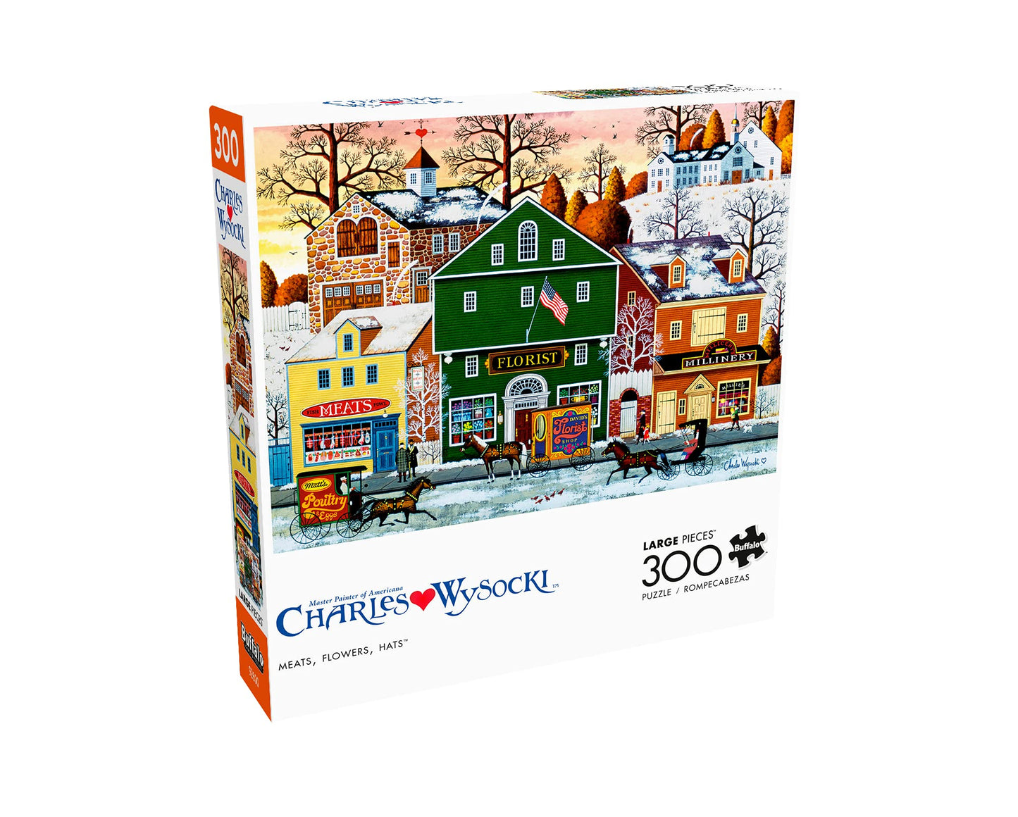 Buffalo Games - Charles Wysocki - Meats, Flowers, Hats - 300 Piece Jigsaw Puzzle For Adults -Challenging Puzzle Perfect For Game Nights - Finished Size Is 21.25 X 15.00