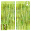 xo, Fetti Party Decorations Lime Green Foil Curtain - Set of 2 | Bachelorette Party Supplies, Birthday Photo Booth, Margartia Ba