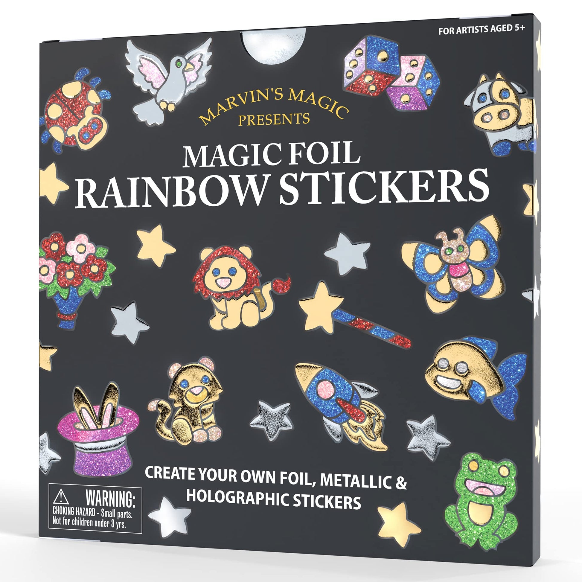Marvins Magic - Magic Foil Rainbow Stickers - Foil, Metallic & Holographic Stickers - Magical Art Supplies - 150 Stickers & Mor