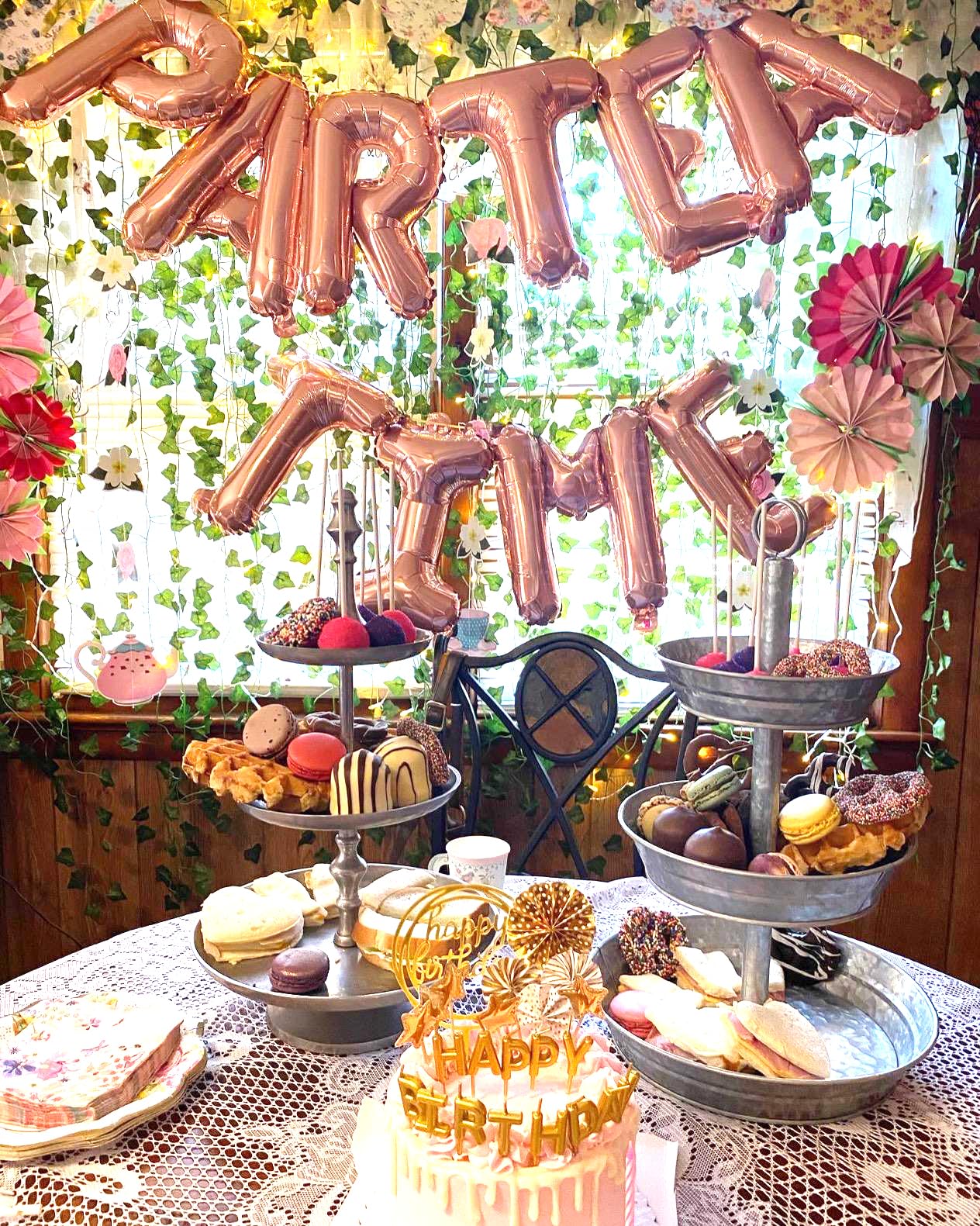 Laventy 5 Pcs Par Tea Time Balloons Tea Party Birthday Banner Tea Party Decorations Let'S Par Tea Party Decor Par Tea Baby Shower Decor Par Tea First Birthday Par Tea 2Nd Birthday