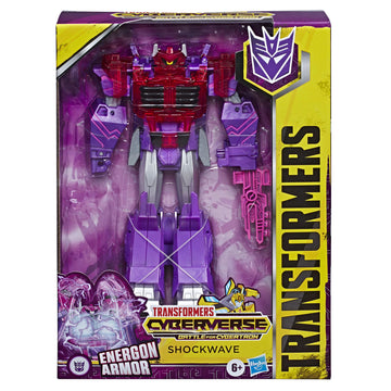 Transformers Cyberverse Shockwave Action Figure, 9-inch, Red/Violet, Combines with Energon Armor, Model E7113, for Kids 6+