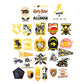 CON*QUEST Harry Potter Hufflepuff Vinyl Stickers - 60 Pack, Waterproof, UV Resistant, Multicolor Hologram Design