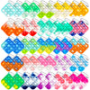 Lahand 50Pcs Mini Pop Keychain Simple Silicone Stress Relief Fidget Hand Toys Push Bubble Wrap Pop Toys Anxiety Stress Reliever