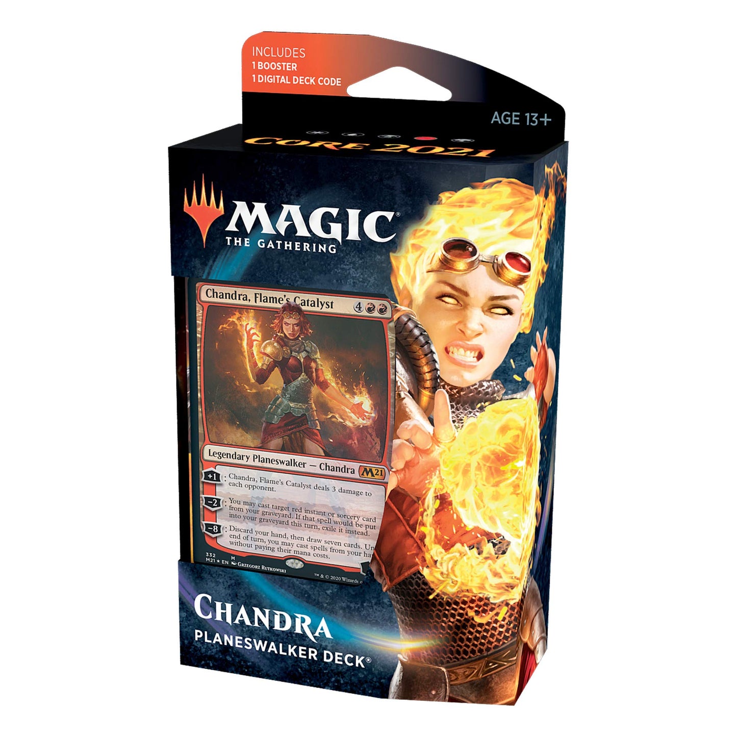 Magic: The Gathering Chandra, Flame’S Catalyst Planeswalker Deck | Core Set 2021 (M21) | 60 Card Starter Deck, C76580000