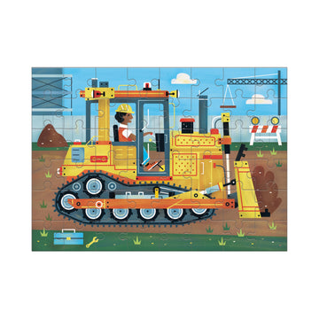 Mudpuppy Bulldozer - Mini Puzzle Featuring Colorful Construction Site Scene Perfect Travel Activity for Children Ages 4 and Up