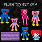 UCC Distributing Poppy Playtime Plush Toy Set of 6, 8-Inch Multicolor Characters: Huggy Wuggy, Kissy Missy, Mommy Long Legs