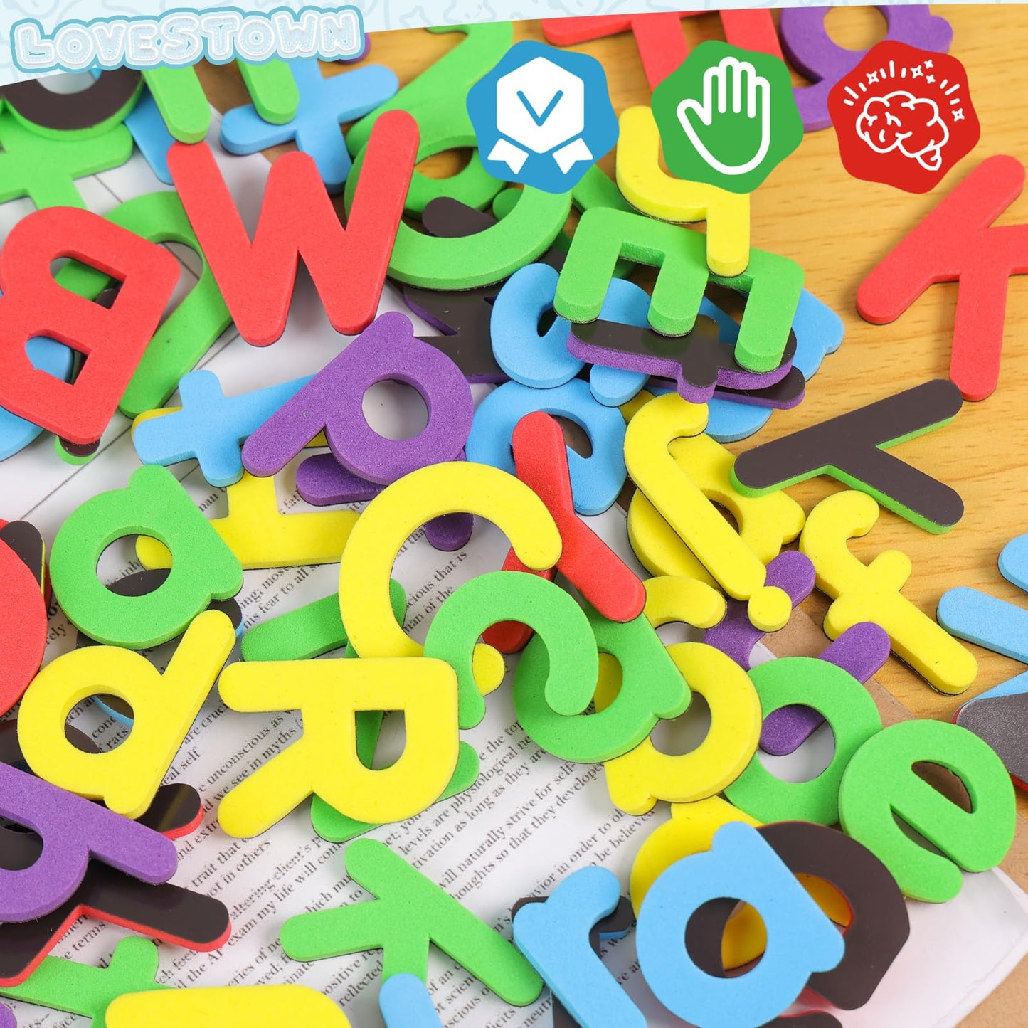 Lovestown 112Pcs Magnetic Letters Numbers, Refrigerator Alphabet Magnets Spelling Learning Magnets For Kids Toddlers Fun Early Education