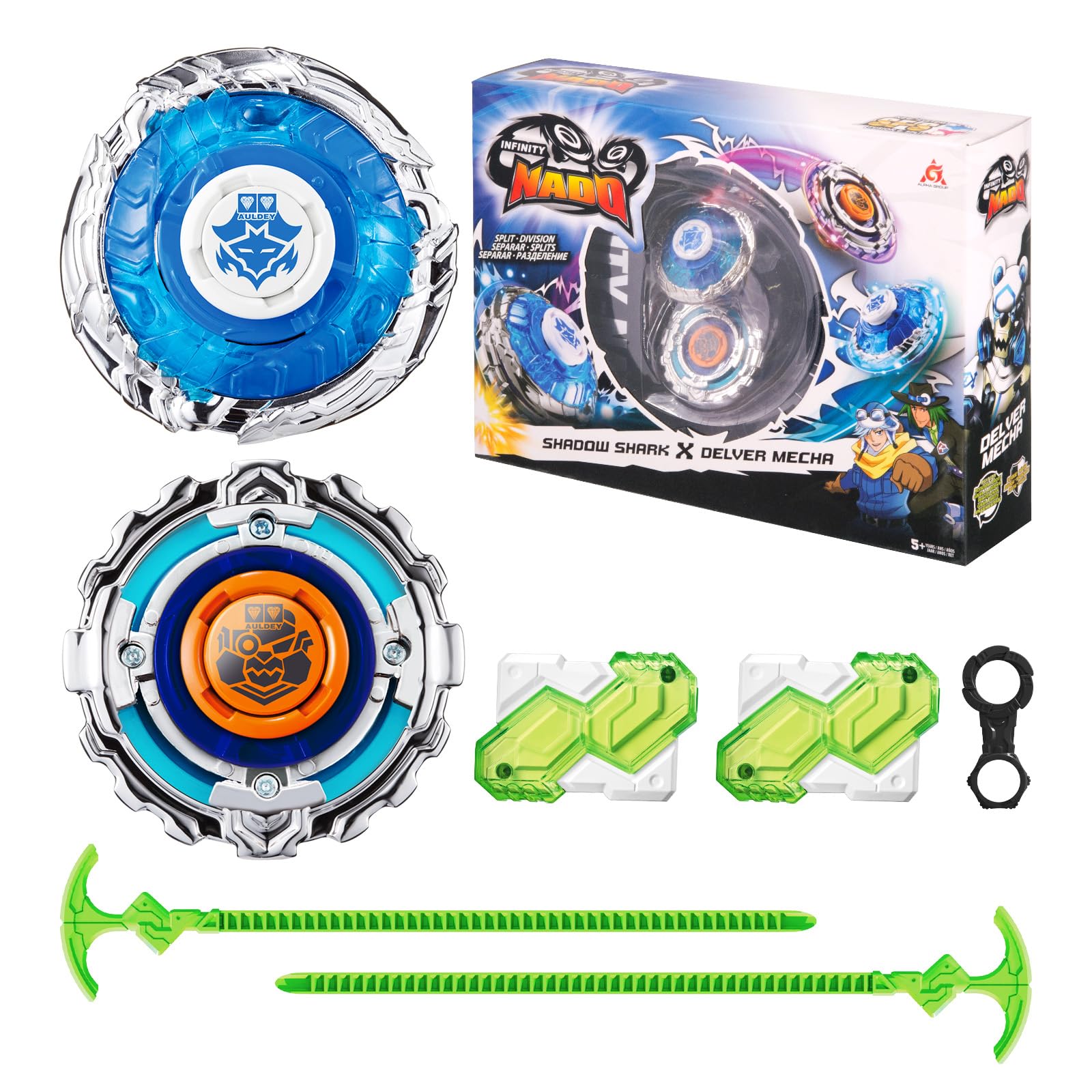 INFINITY NADO Bey Battling cutting edge Toys  2 PCS Spinning Top Battle Set Toys for Kids  Bey Battle cutting edge Brust decorative replica blade Top Toys for 5 6 7 8 9 10 11 12 Year Old Boys