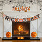 Halloween Trick Or Treat Paper Party Banner Fireplace Decor, Ahfulife Halloween Hanging Bunting Garland Sign For Halloween Party