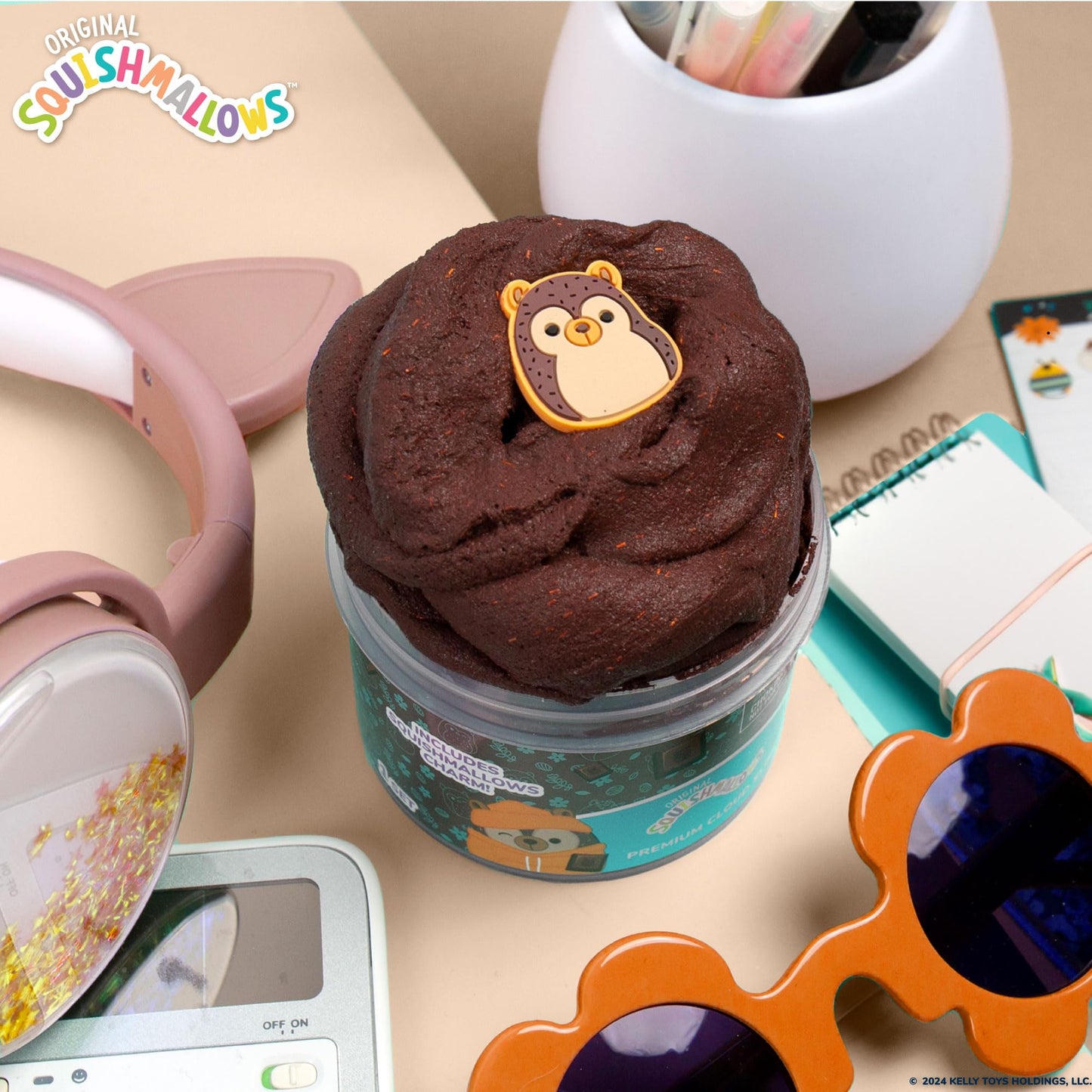Original Squishmallows Hans The Hedgehog Premium Scented Slime Chocolate Scented, 8 Oz. Scented Slime, 2 Fun Slime Add Ins, Pre-Made Slime For Kids, Great 6 Year Old Toys, Super Soft Sludge Toy