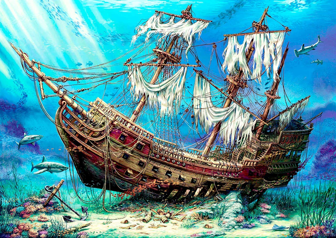 Anatolian Puzzle - Shipwreck Sea, 1500 Piece Jigsaw Puzzle, #4558 (Ana4558) Multicolor