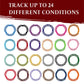 LYNX DND Miniatures Condition Markers - 96 Rings for 24 Status Effects - Ideal for RPG, Dungeons & Dragons, Pathfinder - Medium, Various Colors