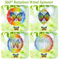 Vestcdf Butterfly Wind Spinner With Pendant, 12 Inch Hanging Wind Sculptures Outdoor, 3D Wind Spinners For Yard And Garden Decor
