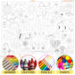 Naozinebi Groovy Coloring Poster For Kids Giant Coloring Poster Large Boho Hippie Coloring Tablecloth Jumbo Coloring Books For K