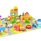 Fat Brain Toys My Town Block Set - Wood Jigsaw Puzzle & Block Set for Preschoolers, Model FB253, Natural Color