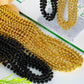 72Pcs Bead Necklaces, Metallic Gold Black New Year Bead Party Favors, New Year Eve 33'' Necklaces Costume Women Men, Parade Thro