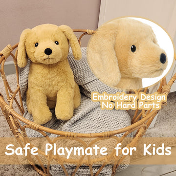 Weigedu Golden Retriever Labrador Stuffed Animal Puppy Plush Toy With Embroidered Eyes For Babies, Boys, Girls, Kids - No Hard P