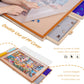 Tektalk Jigsaw Puzzle Table With Leather Bar, Wooden Plateau Portable Puzzle Board Saver With Embedded Adjustable Stand/Bracket And Removable Cover, 4 Sorting Drawers, For Up To 1500 Pieces