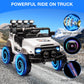 Ride On Truck Car 12V, Electric Vehicle w/Remote Control, 3 Speeds, LED Lights, Music, Spring Suspension, Ride on Car for Kids