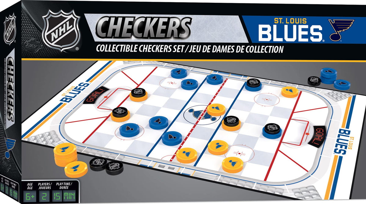 MasterPieces Officially licensed NHL St. Louis Blues Checkers Board Game for Families and Kids ages 6 and Up