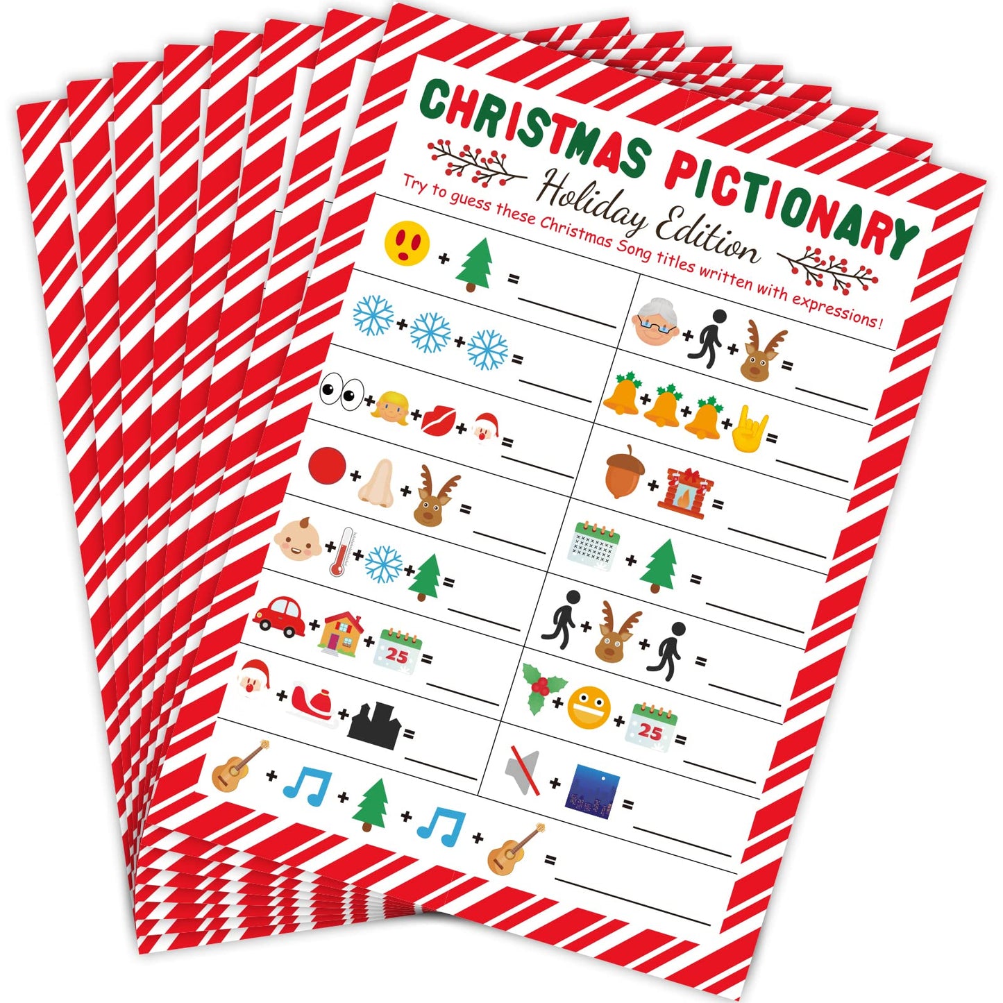 Chiazllta Christmas Party Games, Song Guessing Sing Me A Picture Xmas Themed Party Holiday Activity For Adults Groups Coworkers,