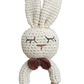 Natural Crochet Teether Toy Rattle For Baby Forest Friends Handmade Amigurumi Crochet Bunny Deer Fox On Natural Wooden Teething Ring Rattle Natural Baby Toys (Organic Bunny)