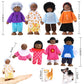 Skylety 10 Pcs Wooden Dollhouse Set Of Mini People Figures Dollhouse Dolls Wooden Doll Pretend Play Figures Accessories(Cute Style)
