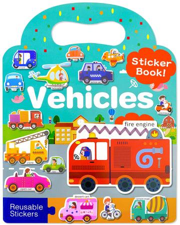 Benresive Reusable Sticker Books For Kids 2-4, Sticker Books For Toddlers 1-3, Toddler Sticker Book Age 2-4, Toddler Travel Toys Activities Crafts Gifts - Vehicle Sticker Book