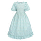 Ltakk Pioneer Dress Girls Colonial Costume Prairie Pilgrim Girl Dresses With Pinafore, Egg Blue, Small, Age Over 4 Years Old