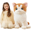 Ikasa Giant Ragdoll Cat Stuffed Animal Plush Toy,Large Big Jumbo Soft Toys,23' Huge Size Cute Fluffy Plushy Fat Oversized Plushie,Gifts For Kids Girls Boys (23 Inches, White)