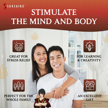 Shashibo Avatar The Last Airbender Shape Shifting Box - Award-Winning, Patented Magnetic Puzzle Cube W/ 36 Rare Earth Magnets - Fidget Transforms Into Over 70 Shapes (Avatar - Fire)