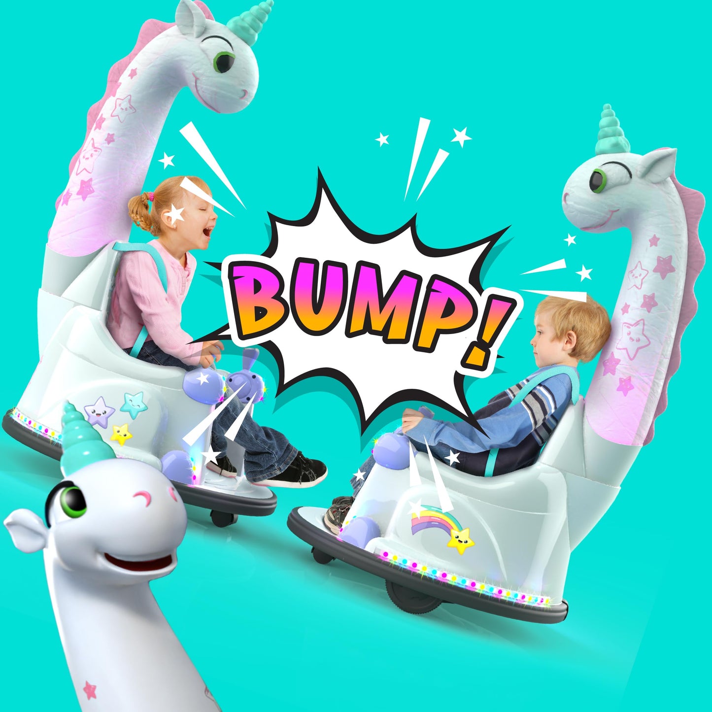 Bumper Car For Kids, 12V Electric Ride On Toy With Remote Control, Led Lights & Music For Toddlers 1-3, Birthday Gift Ages 1 2 3