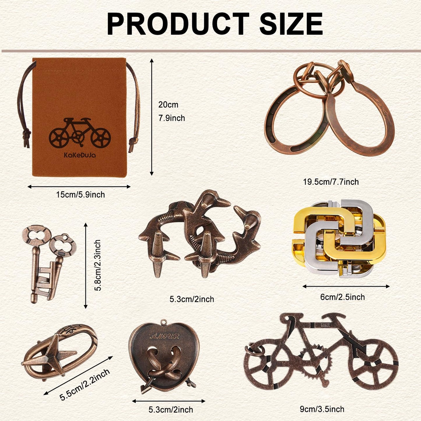 9pcs Metal Puzzle for mature-themed Disentanglement Puzzles Lock Puzzle Games Set Gift for mature-themeds Teenagers Kids